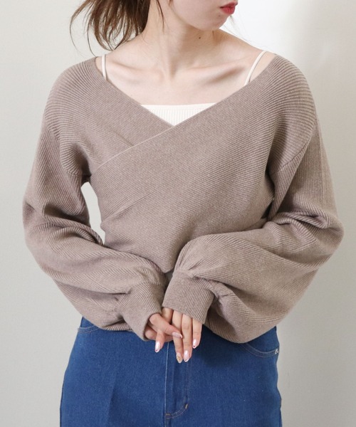 archives（アルシーヴ）の「クロスリブニットプルオーバー（ニット