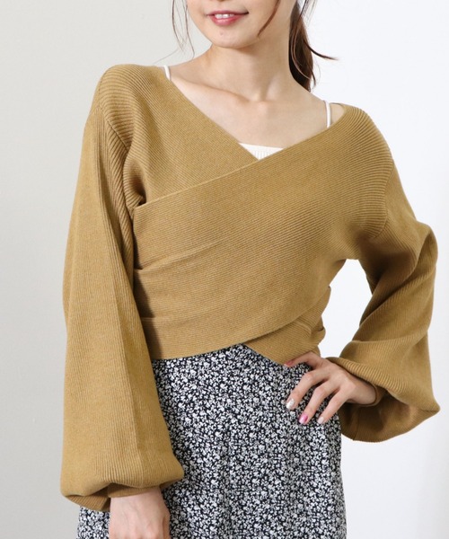 archives（アルシーヴ）の「クロスリブニットプルオーバー（ニット/セーター・レディース・オフホワイト/グレイッシュベージュ/マスタード/ブラウン/グリーン/ブラック・MEDIUM）」の6枚目の写真