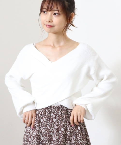 archives（アルシーヴ）の「クロスリブニットプルオーバー（ニット/セーター・レディース・オフホワイト/グレイッシュベージュ/マスタード/ブラウン/グリーン/ブラック・MEDIUM）」の14枚目の写真