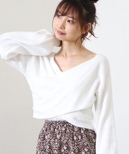 archives（アルシーヴ）の「クロスリブニットプルオーバー（ニット/セーター・レディース・オフホワイト/グレイッシュベージュ/マスタード/ブラウン/グリーン/ブラック・MEDIUM）」の16枚目の写真