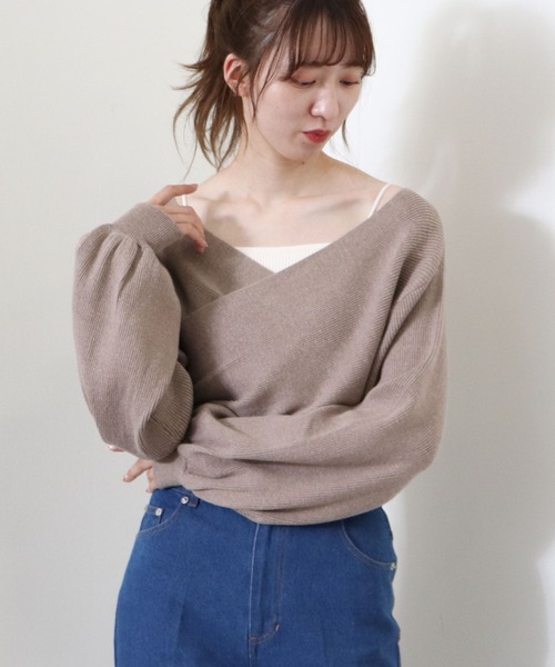 archives（アルシーヴ）の「クロスリブニットプルオーバー（ニット/セーター・レディース・オフホワイト/グレイッシュベージュ/マスタード/ブラウン/グリーン/ブラック・MEDIUM）」の12枚目の写真