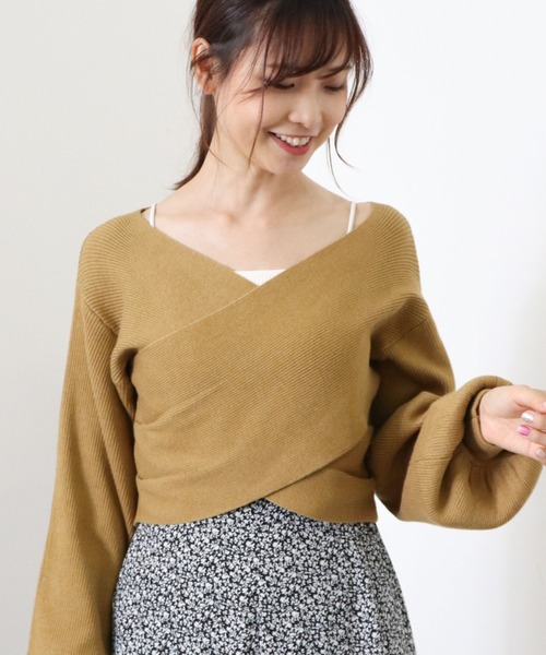 archives（アルシーヴ）の「クロスリブニットプルオーバー（ニット/セーター・レディース・オフホワイト/グレイッシュベージュ/マスタード/ブラウン/グリーン/ブラック・MEDIUM）」の15枚目の写真