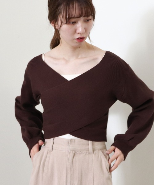 archives（アルシーヴ）の「クロスリブニットプルオーバー（ニット/セーター・レディース・オフホワイト/グレイッシュベージュ/マスタード/ブラウン/グリーン/ブラック・MEDIUM）」の20枚目の写真