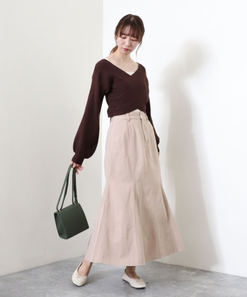 archives（アルシーヴ）の「クロスリブニットプルオーバー（ニット/セーター・レディース・オフホワイト/グレイッシュベージュ/マスタード/ブラウン/グリーン/ブラック・MEDIUM）」の13枚目の写真