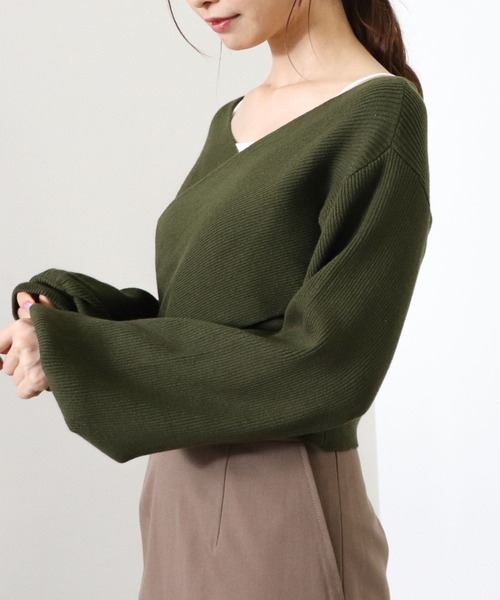 archives（アルシーヴ）の「クロスリブニットプルオーバー（ニット/セーター・レディース・オフホワイト/グレイッシュベージュ/マスタード/ブラウン/グリーン/ブラック・MEDIUM）」の21枚目の写真