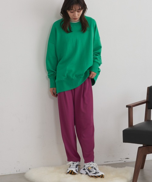 Auntie Rosa Holiday（アンティローザホリデー）の「オーバーサイズカラースウェットプルオーバー（スウェット・レディース・チャコールグレー/レッド/オレンジ/グリーン/アイボリー/ピンク/ホワイト・FREE）」の11枚目の写真