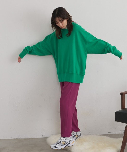 Auntie Rosa Holiday（アンティローザホリデー）の「オーバーサイズカラースウェットプルオーバー（スウェット・レディース・チャコールグレー/レッド/オレンジ/グリーン/アイボリー/ピンク/ホワイト・FREE）」の19枚目の写真