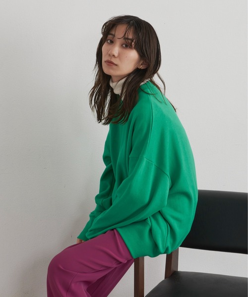 Auntie Rosa Holiday（アンティローザホリデー）の「オーバーサイズカラースウェットプルオーバー（スウェット・レディース・チャコールグレー/レッド/オレンジ/グリーン/アイボリー/ピンク/ホワイト・FREE）」の18枚目の写真