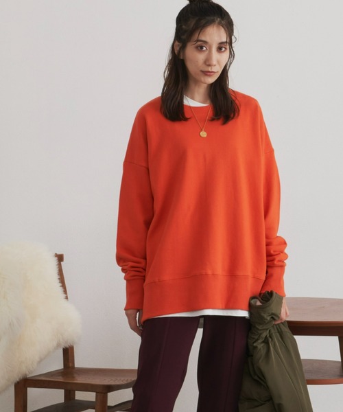 Auntie Rosa Holiday（アンティローザホリデー）の「オーバーサイズカラースウェットプルオーバー（スウェット・レディース・チャコールグレー/レッド/オレンジ/グリーン/アイボリー/ピンク/ホワイト・FREE）」の8枚目の写真