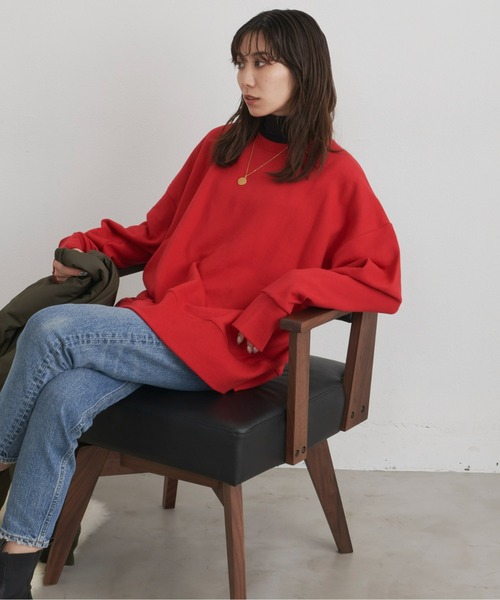 Auntie Rosa Holiday（アンティローザホリデー）の「オーバーサイズカラースウェットプルオーバー（スウェット・レディース・チャコールグレー/レッド/オレンジ/グリーン/アイボリー/ピンク/ホワイト・FREE）」の12枚目の写真