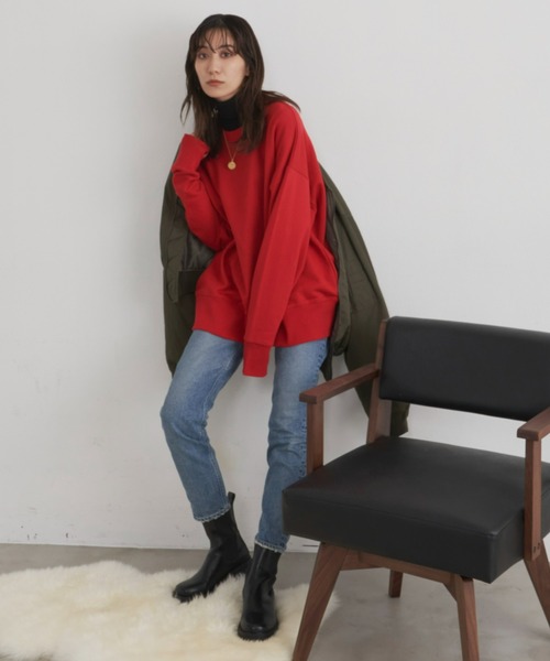 Auntie Rosa Holiday（アンティローザホリデー）の「オーバーサイズカラースウェットプルオーバー（スウェット・レディース・チャコールグレー/レッド/オレンジ/グリーン/アイボリー/ピンク/ホワイト・FREE）」の20枚目の写真