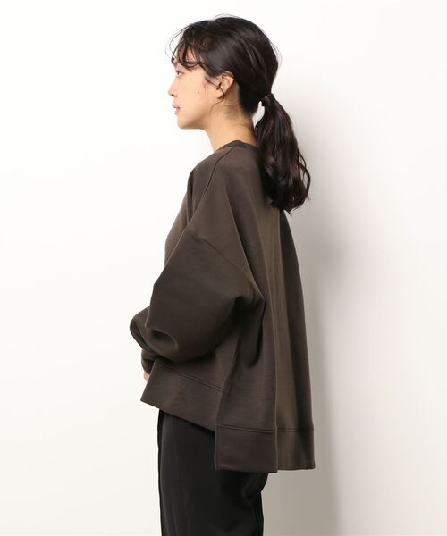 and it_（アンドイット）の「ダンボールニットワイドプルオーバー（スウェット・レディース・ブルー/グレイッシュベージュ/チャコールグレー/パープル/ミント/ベージュ/モカ/ブラック/ダークブラウン/ネイビー/オフホワイト/杢グレー・FREE）」の13枚目の写真