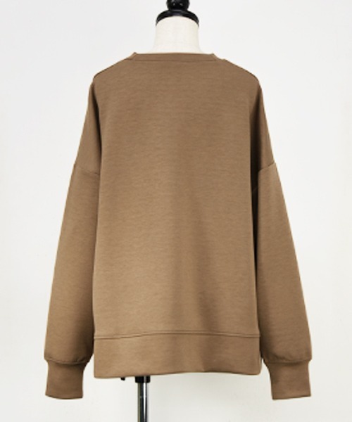 and it_（アンドイット）の「ダンボールニットワイドプルオーバー（スウェット・レディース・ブルー/グレイッシュベージュ/チャコールグレー/パープル/ミント/ベージュ/モカ/ブラック/ダークブラウン/ネイビー/オフホワイト/杢グレー・FREE）」の22枚目の写真