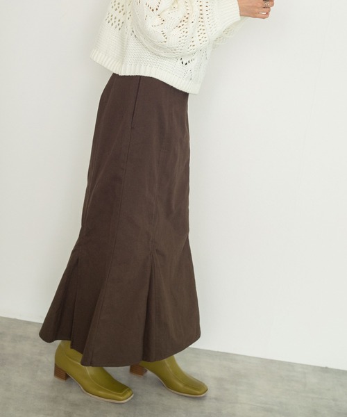 w closet(ダブルクローゼット)の「【新色追加】ハイウエストマーメイドスカート(スカート・レディース・ブラック/ブラウン/オートミール/ミント/カーキ/ダークグレー・FREE)」の4枚目の写真