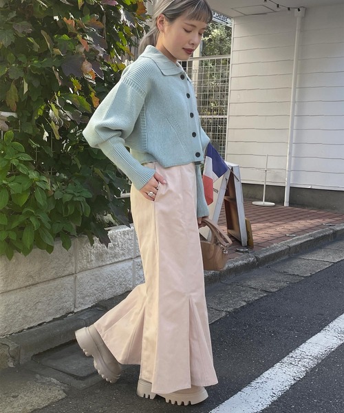 w closet(ダブルクローゼット)の「【新色追加】ハイウエストマーメイドスカート(スカート・レディース・ブラック/ブラウン/オートミール/ミント/カーキ/ダークグレー・FREE)」の13枚目の写真