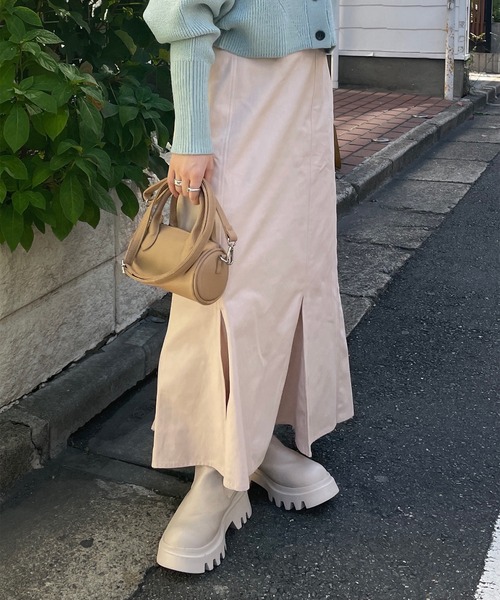 w closet(ダブルクローゼット)の「【新色追加】ハイウエストマーメイドスカート(スカート・レディース・ブラック/ブラウン/オートミール/ミント/カーキ/ダークグレー・FREE)」の14枚目の写真