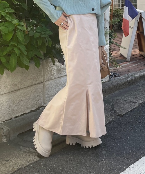 w closet(ダブルクローゼット)の「【新色追加】ハイウエストマーメイドスカート(スカート・レディース・ブラック/ブラウン/オートミール/ミント/カーキ/ダークグレー・FREE)」の15枚目の写真