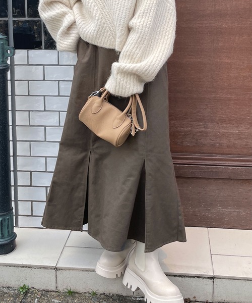 w closet(ダブルクローゼット)の「【新色追加】ハイウエストマーメイドスカート(スカート・レディース・ブラック/ブラウン/オートミール/ミント/カーキ/ダークグレー・FREE)」の16枚目の写真