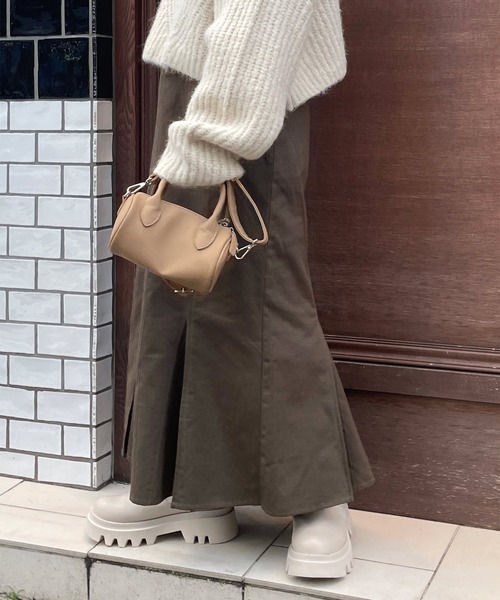 w closet(ダブルクローゼット)の「【新色追加】ハイウエストマーメイドスカート(スカート・レディース・ブラック/ブラウン/オートミール/ミント/カーキ/ダークグレー・FREE)」の17枚目の写真