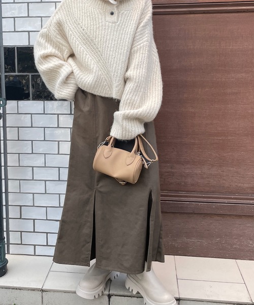 w closet(ダブルクローゼット)の「【新色追加】ハイウエストマーメイドスカート(スカート・レディース・ブラック/ブラウン/オートミール/ミント/カーキ/ダークグレー・FREE)」の19枚目の写真