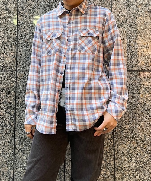 Hurley （ハーレー）の「M BEND BURNOUT FLANN / フランネルチェックシャツ（シャツ/ブラウス・メンズ・ブラック系その他/ブルー系その他・MEDIUM/SMALL/LARGE/X-LARGE）」の2枚目の写真