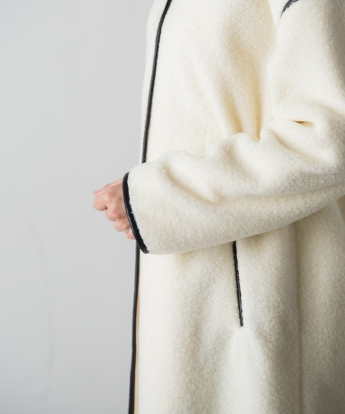 Droite lautreamont（ドロワットロートレアモン）の「ウールブレンドロングボアコート（ムートンコート・レディース・オフホワイト/グリーン・M/S）」の16枚目の写真