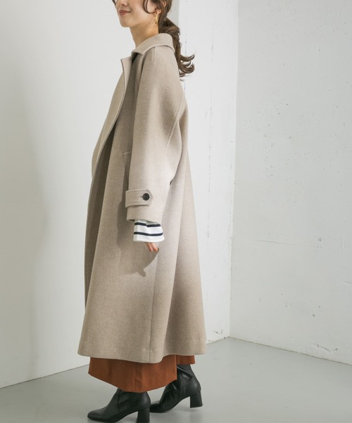 URBAN RESEARCH（アーバンリサーチ）の「『WEB限定』Aラインロングウールコート（その他アウター・レディース・ベージュ/グレー・38/36）」の13枚目の写真