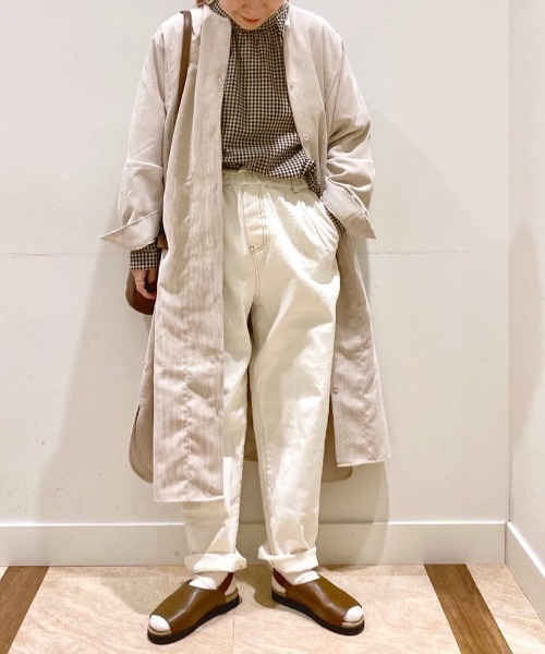 studio CLIP（スタディオクリップ）の「コールシャツワンピ―ス（ワンピース・レディース・ベージュ/ライトベージュ/ネイビー・FREE）」の2枚目の写真