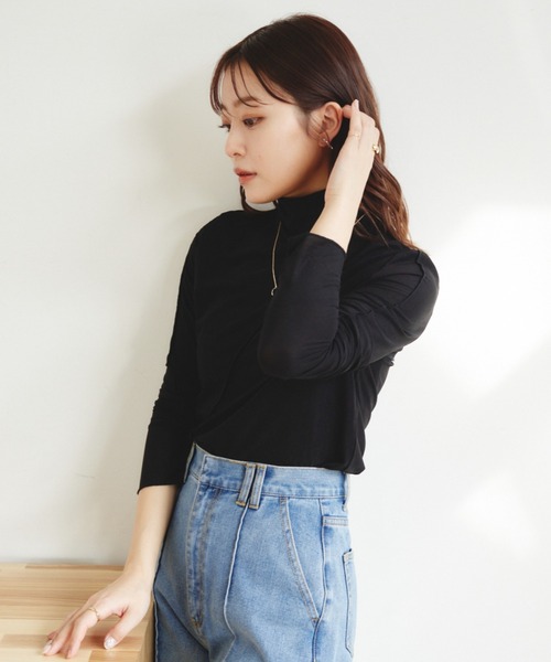 VANNIE U（ヴァニーユー）の「2WAYメロウシアートップス（Tシャツ/カットソー・レディース・アイボリー/ライトブルー/イエロー/ブラック/ピンク/パープル・FREE）」の3枚目の写真