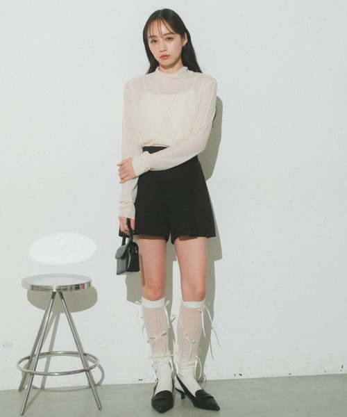 VANNIE U（ヴァニーユー）の「2WAYメロウシアートップス（Tシャツ/カットソー・レディース・アイボリー/ライトブルー/イエロー/ブラック/ピンク/パープル・FREE）」の10枚目の写真