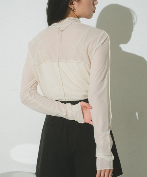 VANNIE U（ヴァニーユー）の「2WAYメロウシアートップス（Tシャツ/カットソー・レディース・アイボリー/ライトブルー/イエロー/ブラック/ピンク/パープル・FREE）」の20枚目の写真