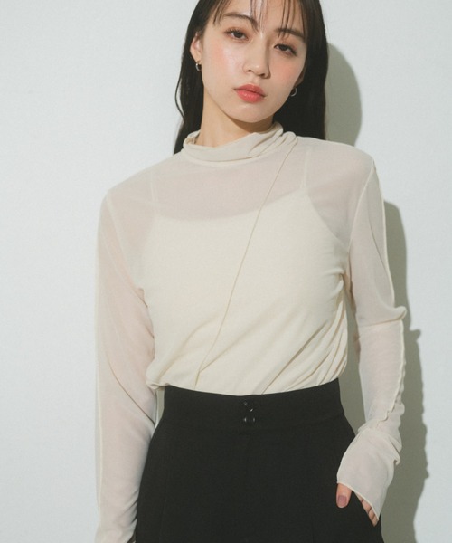 VANNIE U（ヴァニーユー）の「2WAYメロウシアートップス（Tシャツ/カットソー・レディース・アイボリー/ライトブルー/イエロー/ブラック/ピンク/パープル・FREE）」の17枚目の写真