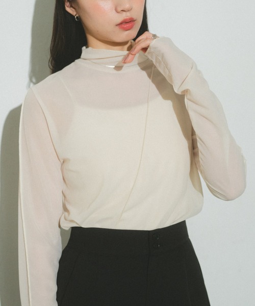 VANNIE U（ヴァニーユー）の「2WAYメロウシアートップス（Tシャツ/カットソー・レディース・アイボリー/ライトブルー/イエロー/ブラック/ピンク/パープル・FREE）」の18枚目の写真