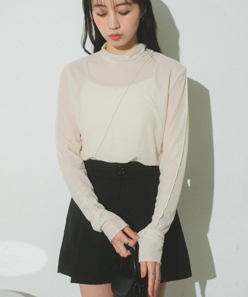 VANNIE U（ヴァニーユー）の「2WAYメロウシアートップス（Tシャツ/カットソー・レディース・アイボリー/ライトブルー/イエロー/ブラック/ピンク/パープル・FREE）」の16枚目の写真