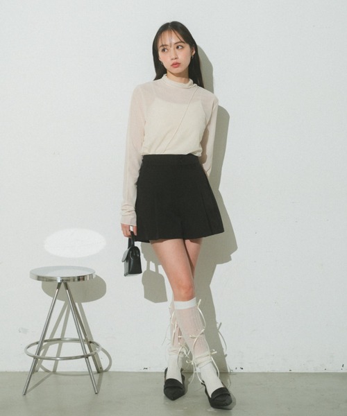 VANNIE U（ヴァニーユー）の「2WAYメロウシアートップス（Tシャツ/カットソー・レディース・アイボリー/ライトブルー/イエロー/ブラック/ピンク/パープル・FREE）」の21枚目の写真