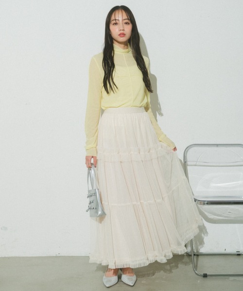 VANNIE U（ヴァニーユー）の「2WAYメロウシアートップス（Tシャツ/カットソー・レディース・アイボリー/ライトブルー/イエロー/ブラック/ピンク/パープル・FREE）」の12枚目の写真