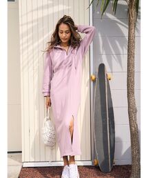 To the sea（トゥーザシー）の「フロントスリットフーディワンピース（ワンピース）」