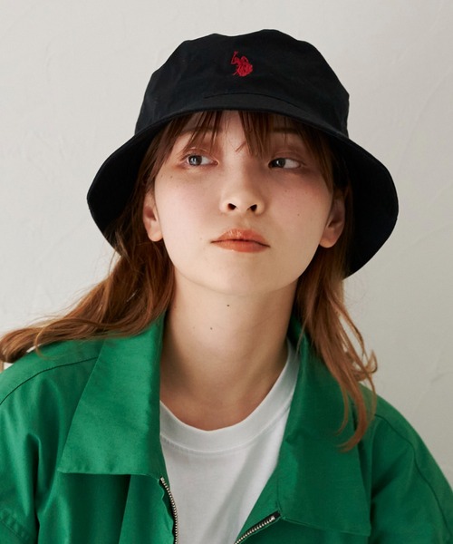 U.S. POLO ASSN.(ユーエスポロアッスン)の「1ポイント刺繍ツイルバケハ(ハット・メンズ・ブラック/ベージュ/グリーン/アイボリー/ブラック系その他・FREE)」の2枚目の写真