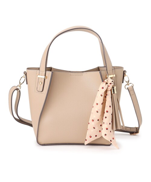 DRESKIP(ドレスキップ)の「◆【通勤】スカ-フ付きタッセルトート(トートバッグ・レディース・ブラック/ベージュ/グレー・00)」の1枚目の写真