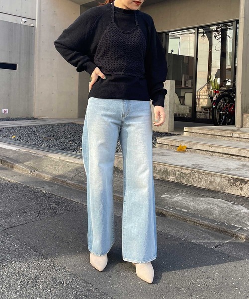 Omekashi（オメカシ）の「ビスチェ付きニット（ニット/セーター・レディース・オフホワイト/ブラック・FREE）」の14枚目の写真