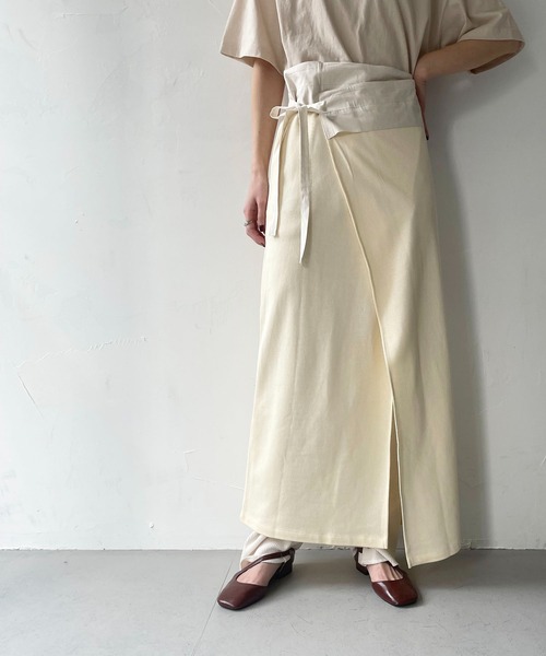 CLEIO（クレイオ）の「【CLEIO】サーマルラップスカート（スカート・レディース・カーキ/ベージュ・FREE）」の2枚目の写真