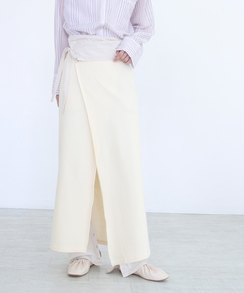 CLEIO（クレイオ）の「【CLEIO】サーマルラップスカート（スカート・レディース・カーキ/ベージュ・FREE）」の6枚目の写真