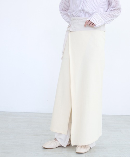 CLEIO（クレイオ）の「【CLEIO】サーマルラップスカート（スカート・レディース・カーキ/ベージュ・FREE）」の7枚目の写真