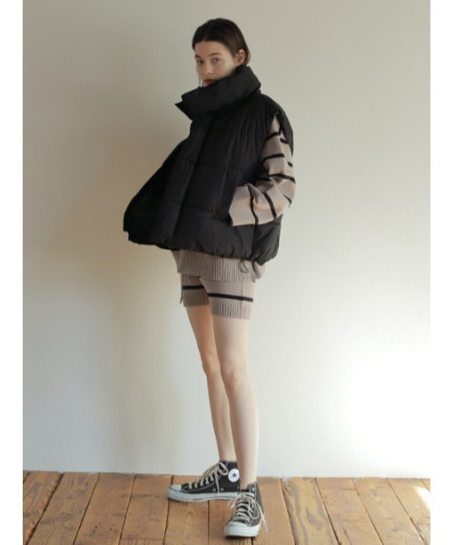 AMAIL（アマイル）の「Box lunch vest（ダウンベスト・レディース・ホワイト/ブラック/ピンク・FREE）」の21枚目の写真