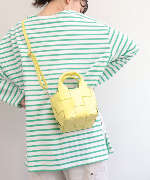 andrea cardone（アンドレアカルドネ）の「【andrea cardone/アンドレアカルドネ】レザーバスケット ミニトートバッグ（トートバッグ・レディース・イエロー/グリーン/ライトパープル・FREE）」の14枚目の写真