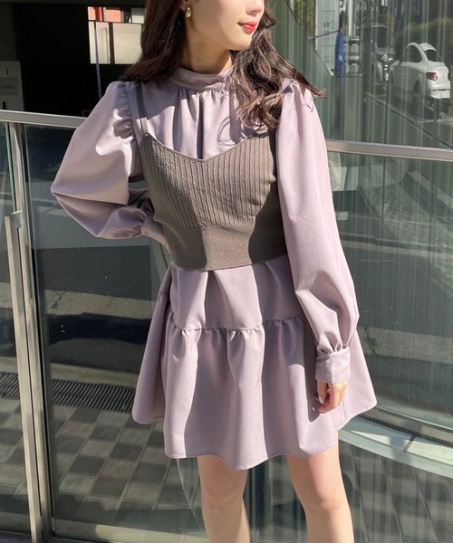 one after another NICE CLAUP（ワンアフターアナザーナイスクラップ）の「バックリボンビスチェ（ニット/セーター・レディース・ブラック/ベージュ/アイボリー・FREE）」の15枚目の写真