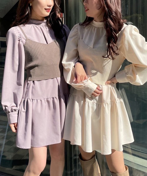 one after another NICE CLAUP（ワンアフターアナザーナイスクラップ）の「バックリボンビスチェ（ニット/セーター・レディース・ブラック/ベージュ/アイボリー・FREE）」の18枚目の写真