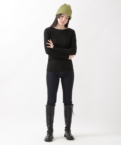 ALAND（エーランド）の「3.3Field Trip／BOATNECK長袖Tシャツ  2275886（Tシャツ/カットソー・レディース・アイボリー/ブラック/ライトグリーン・FREE）」の4枚目の写真