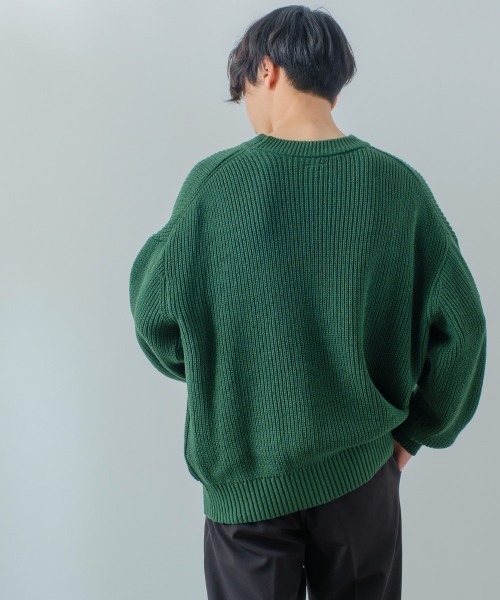 improves（インプローブス）の「【improves】ハイバルキー 片畔 オーバーサイズ プルオーバーニット（ニット/セーター・メンズ・ベージュ/グリーン/ブラウン/イエロー/ブラック/ブルー/ラベンダー/マスタード/ホワイト/ライトグリーン/レッド・LARGE/MEDIUM）」の21枚目の写真