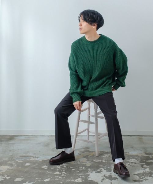 improves（インプローブス）の「【improves】ハイバルキー 片畔 オーバーサイズ プルオーバーニット（ニット/セーター・メンズ・ベージュ/グリーン/ブラウン/イエロー/ブラック/ブルー/ラベンダー/マスタード/ホワイト/ライトグリーン/レッド・LARGE/MEDIUM）」の22枚目の写真